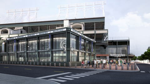 Wrigley Field mini triangle addition rendering courtesy Gensler.