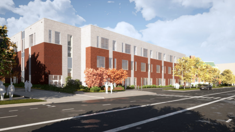 Rendering of the three-story Belmont Cragin elementary school.